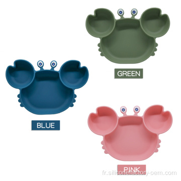 Couverts de bébé plaque de silicone réutilisable douce